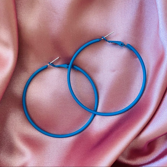 💙Circle Royal Blue Earrings Hoops